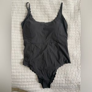 H&M Scalloped Black Bathing Suit